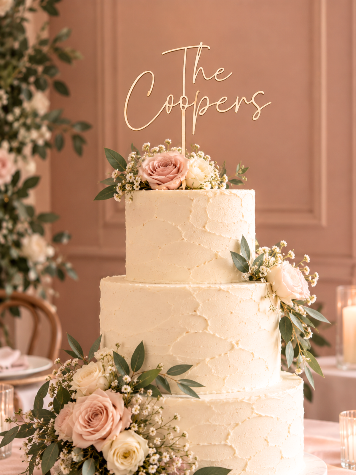 Personalised Timber Wedding Cake Topper