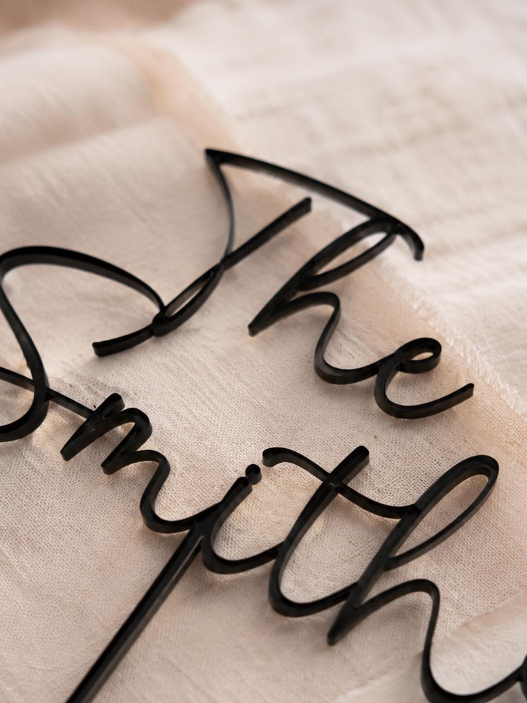Personalised Acrylic Wedding Cake Topper