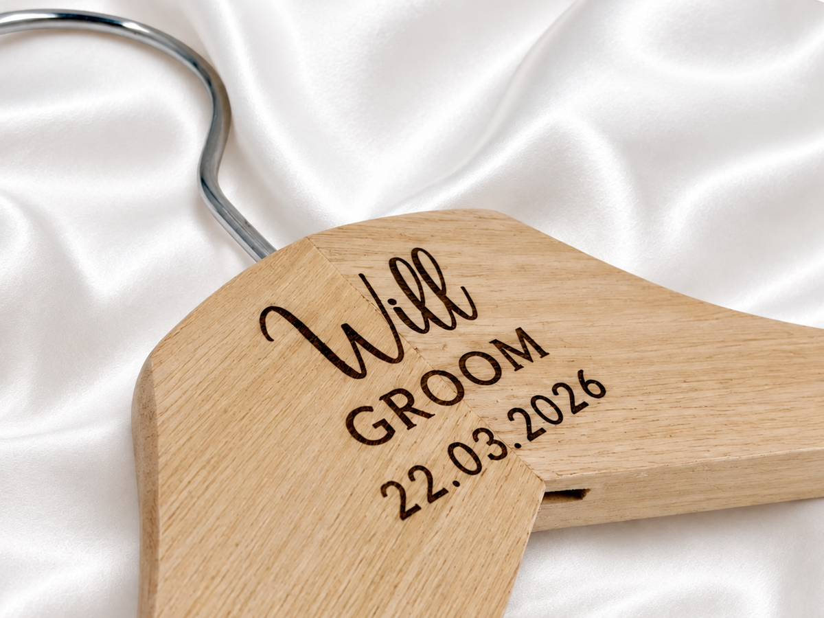 Personalised Wooden Wedding Hanger