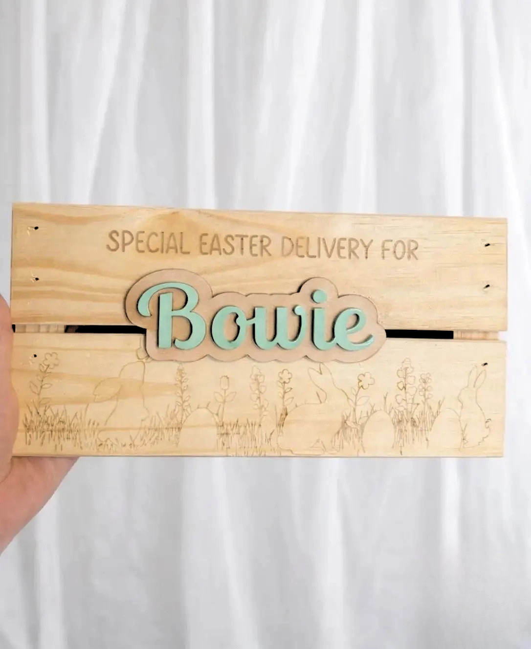Personalised Wooden Easter Crate