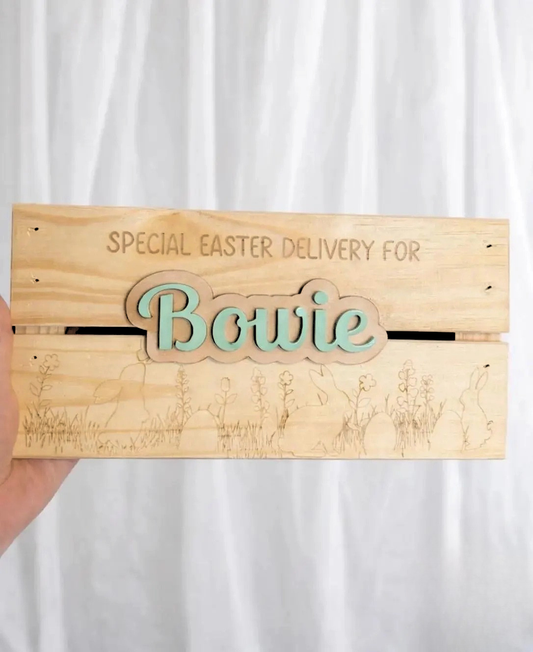 Personalised Wooden Easter Crate