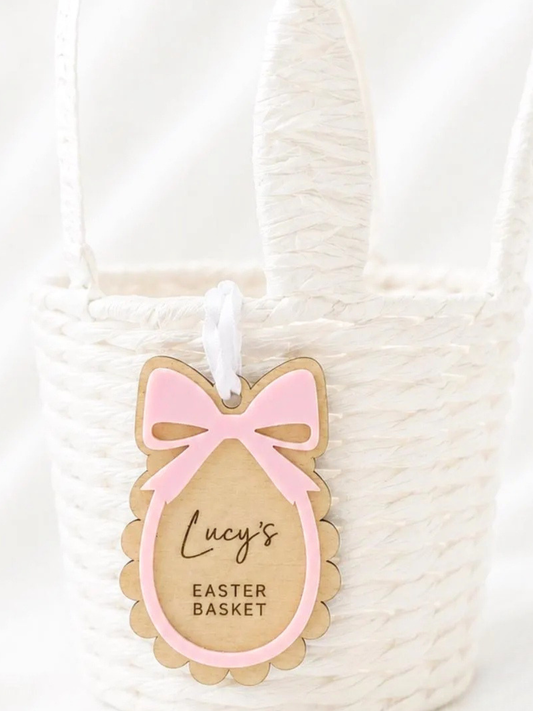 Personalised Bow Easter Basket Tag