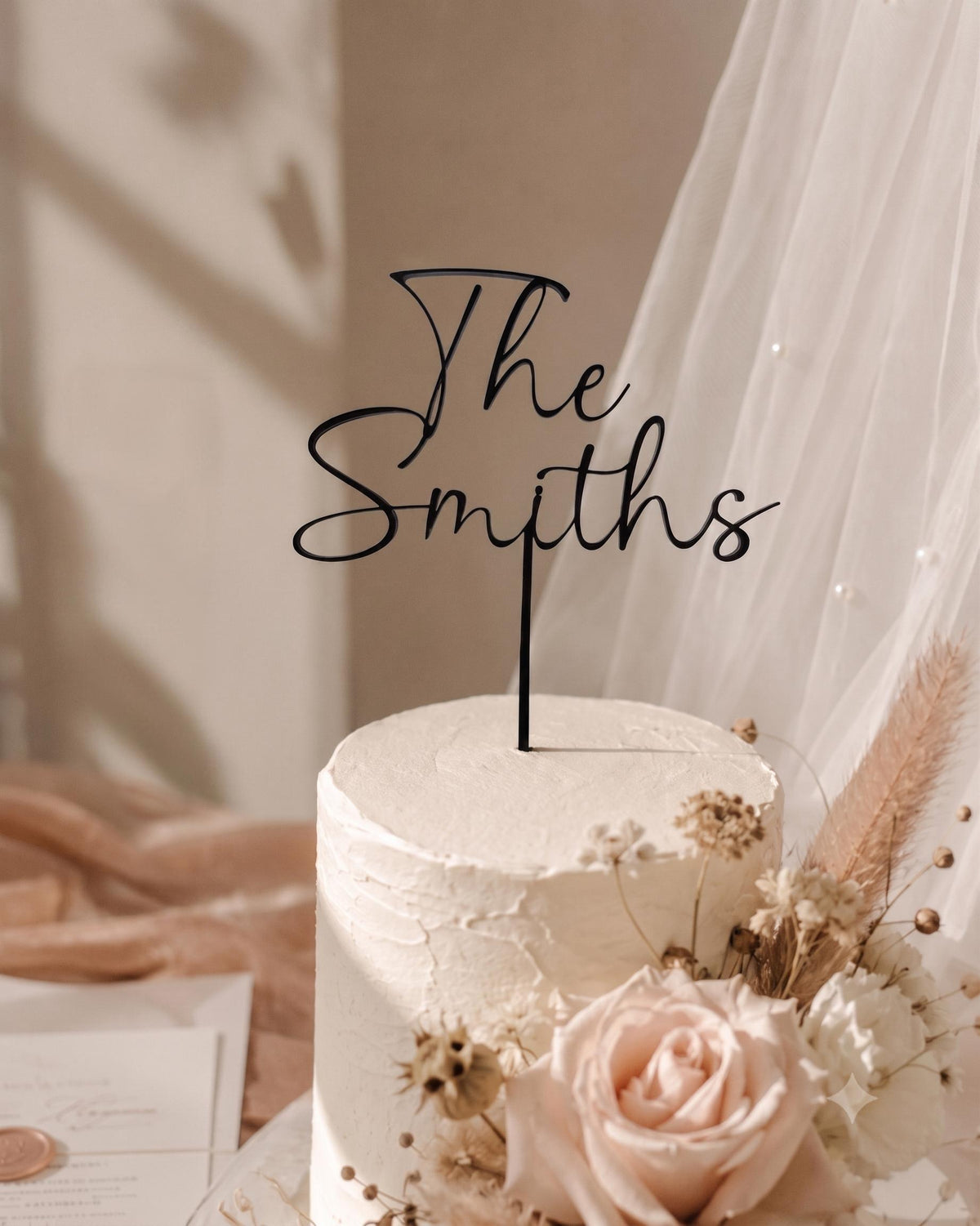 Personalised Acrylic Wedding Cake Topper