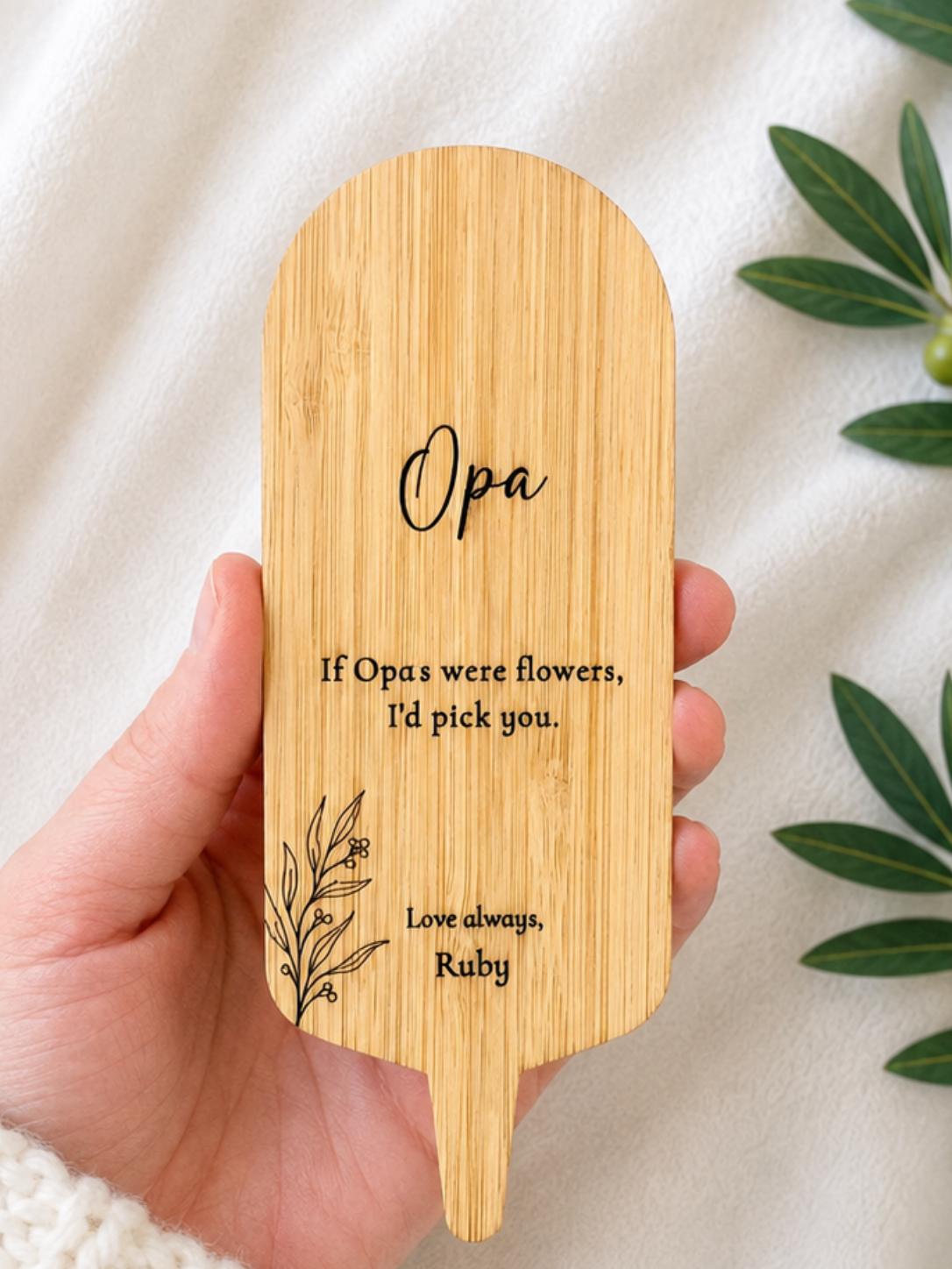 Personalised Bamboo Plant Stake