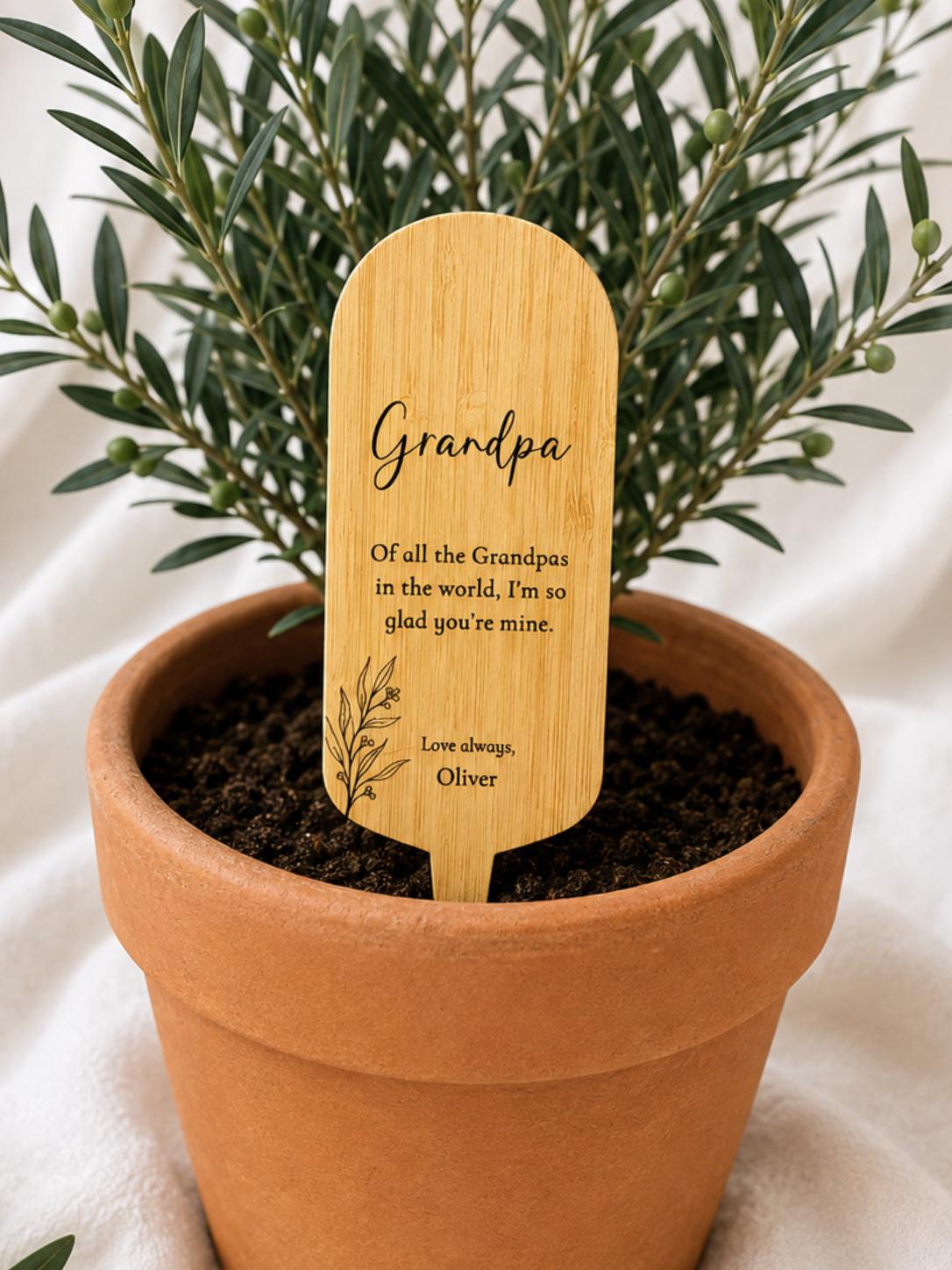 Personalised Bamboo Plant Stake