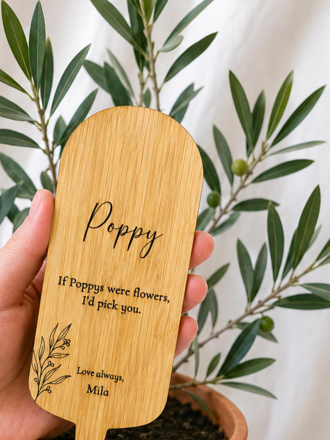 Personalised Bamboo Plant Stake